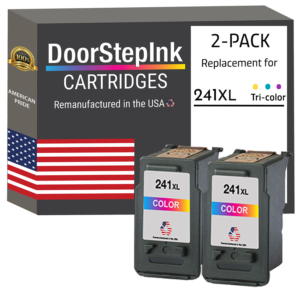 DoorStepInk Brand for Canon CL-241XL Color Twin Pack High Yield Remanufactured in the USA Ink Cartridges