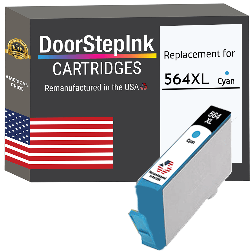 DoorStepInk Brand for HP 564XL (CB323WN) Cyan Remanufactured in the USA Ink Cartridge